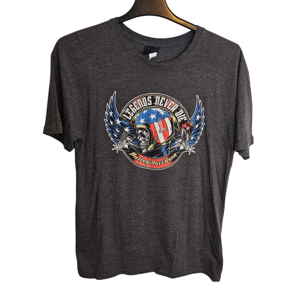 Harley Davidson Shirt Large "Legends Never‎ Die" Ohio Motorcycles Bikes